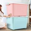 Caja de Almacenamiento para Colchas y Ropa con Tapa, Caja de Almacenamiento para el Hogar, Caja Organizadora de Plástico para Debajo de la Cama de Dormitorio, Armario con Ruedas al por Mayor
