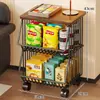Prateleira de Armazenamento para Cozinha, Prateleira Móvel de Múltiplos Andares para Lanches e Brinquedos para Sala de Estar, Cesta de Bancada para Frutas, Legumes e Condimentos