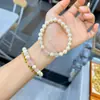 Pulseira de Pérola de Concha Shijia Pulseira de Cristal Morango de Círculo Único Pulseira Presente para Meninas Ametista Transferência Verdadeiro Redondo Novo Estilo