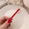 Cepillo de dientes lindo, Pasta de dientes, Pasador de tres piezas, Clip lateral de flequillo creativo de dibujos animados de corazón dulce para niña, Pinza de pico de pato