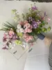 Nuevo Banquete de Compromiso Estilo Chino con Decoración Estilo Sur Asiático, Nuevos Arreglos Florales Rojos, Decoraciones de Boda de Nicho, Flores Colgantes en Tablero KT