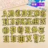 Parche Bordado con Letras y Números Romanos Antiguos Dorados con Adhesivo Termofusible. Insignia Bordada Parche Pequeño Emblema Parche de Tela Accesorios para Ropa