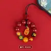 Atacado minério bruto natural alto teor ágata cinnabar roxa dourada deus da riqueza de cinco vias corrente para celular pingente chaveiro pingente de bolsa