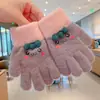 Guantes de Dedos Lindos para Niños Niñas Invierno Prueba de Frío Cálido Juego de Cinco Dedos Conjunto Completo de Dedos Tejido para Bebé Niños de Invierno