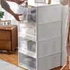 Caja de Almacenamiento Tipo Cajón de Plástico Transparente Gabinete de Almacenamiento para Armario Caja de Almacenamiento para Ropa Interior Caja Organizadora de Ropa Caja de Almacenamiento a Prueba de Polvo