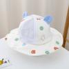 Sombrero de pescador con diseño de oso pequeño para bebé, primavera 2024, nuevo sombrero de ala grande con protección solar, sombrero de pescador para niños y niñas.