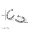 Aretes de Aro Torcidos Europeos y Americanos Transfronterizos para Mujer Acero Inoxidable Oro de 18K Alambre Torcido en Forma de C Acero Titanio Aretes Joyería al Mayoreo