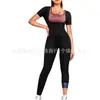 Traje de Sudoración Moldeador para Mujer Transfronterizo, Entrenamiento para Levantar el Pecho, Ropa Deportiva Moldeadora para Reducir el Vientre, Cintura Moldeada, Body de Manga Corta para Levantar los Brazos
