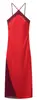 Vestido de moda feminina sexy com gola halter e blocos de cor, popular na AliExpress europeia e americana, transfronteiriço