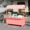 Carrinho de Feira de Ferro Forjado para Exterior, Carrinho de Venda Ambulante Moderno, Carrinho de Flores, Carrinho de Lanche Food Truck Empreendedor para Feira Noturna