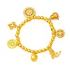 Ansiando por um longo tempo não desbota pulseira de bússola oca de ouro martelo borboleta pulseira de poço dos desejos cabaça contas de transferência acessórios