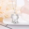 Collar de Plata de Ley S925 con Calcedonia Blanca Candado de Paz para Mujer, Estilo Vintage de Nicho Colgante Candado de los Deseos con Cascabel y Nube Propicia Cadena para la Clavícula