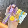 Chaveiro de cabaça de pato amarelo vibrante preenchido com óleo, pingente de bolsa, chaveiro de carro, pequeno presente, atacado de comércio exterior