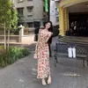 Vestido Floral com Mangas Leves para Mulheres, Novo Estilo Tendência Verão 2026, Vestido Longo Elegante Estilo Francês para Férias na Praia