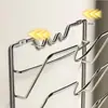 Estante de Almacenamiento de Cocina Perforado de Múltiples Niveles de Venta Caliente Transfronteriza para Dropshipping, Estante de Pared para Tapas de Ollas, Estante de Almacenamiento, Estante para Tabla de Cortar