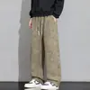 Nueva colección de primavera y otoño: pantalones casuales para hombre, talla extra, de pierna recta, con estampados tie-dye estilo americano, corte holgado y diseño versátil, deportivo, de pierna ancha