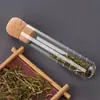 Infusor de té de vidrio con tapón de corcho y separación de té-agua, tubo de ensayo de alto borosilicato para preparar té en la oficina, directo del fabricante, suministro transfronterizo