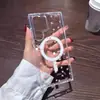 Funda magnética anticaídas estilo chica dulce con lazo rosa y flor para Samsung S23 Ultra, funda de teléfono pintada