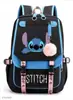Star Baby Stitch Stitch Stitch Mochila Escolar Recargable por USB para Hombre y Mujer Mochila para Estudiante