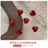 Decorações Vermelhas Brilhantes para Unhas de Ano Novo, Bolas de Diamante de Cristal Mini com Acabamento Cintilante, Acessórios de Diamante para Unhas Atacado