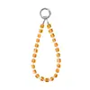 Cadena de Teléfono de Muñeca Corta en Stock, Pulsera Colgante de Cubo de Azúcar de Cristal de Moda y Sencilla, Hecha a Mano de Alta Calidad con Abalorios para Mujer