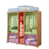 Guarda-roupa de quarto doméstico resistente e durável, guarda-roupa simples grande, armazenamento à prova de poeira, grande capacidade, armário de armazenamento multicamadas de piso
