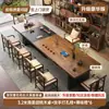 Mesa de té de oficina 2026 nuevo modelo madera de nogal de alta gama mesa de té de madera maciza, mesa de té moderna de lujo ligero de alta gama
