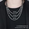 Collar de acero de titanio con anillo Mobius para hombre y mujer, con pieza trenzada sencilla y cadena de semillas de melón, cadena de lana de acero inoxidable.