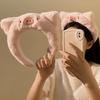 Linda Diadema de Cerdo de Peluche Rosa para Mujer, para Lavado de Cara, Maquillaje, Peinado, Accesorio para el Cabello para Otoño e Invierno