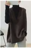 Colete de tricô retrô estilo coreano com decote em V e comprimento médio, com caimento solto e modelador, perfeito para usar em camadas.