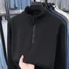 Suéter Base Grueso de Forro Polar con Media Cremallera para Hombre 2026 Invierno Nuevo Estilo Una Pieza Lana Polar Tejida Cálida