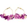 Estilo Vacaciones en la Playa Pendientes Flor de Pétalo de Círculo Grande Bohemios Versátiles Dulces Geométricos Pendientes de Flor de Tela para Mujer