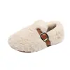 Sapatos de algodão para meninas infantis ao ar livre lã de cordeiro 2025 inverno novo bebê com veludo extra quentes dois-algodão sapatos de princesa
