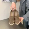 Nuevos Mocasines Vintage para Mujer Otoño/Invierno Slip-On Cómodos de Paja Suela Gruesa para Viajar Casual Zapatos de Pescador