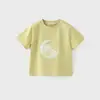 Camiseta de Verano de Manga Corta para Niños, Estilo Delgado, Tallas Medianas y Grandes para Niños, Ropa de Bebé de Algodón Puro de Verano, Cuello Redondo Dibujos Animados