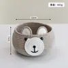 Cesta de Armazenamento Trançada com Corda de Algodão Color-blocking Cogumelo Criativo com Tampa Cesta de Armazenamento de Lanches para Mesa de Trabalho Cesta Organizadora de Utensílios Domésticos