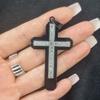 Colar de Aço Inoxidável Mais Vendido da Lele Jewelry com Pingente de Cruz Cravejado de Diamantes, Estilo Streetwear Masculino Moderno Unissex