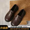 Sapatos de Couro com Solado Grosso Femininos em Estilo Britânico, Novos Loafers Versáteis Mary Jane Slip-On da Coleção Primavera 2026