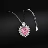 Tendência de Moda Design Colar com Pingente de Coração Rosa para Mulheres Colar Clavícula Decoração Pequena Fada X8321