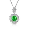 Collar de Girasol Cortado a Fuego Artificial de Piedras Preciosas de Colores Más Vendido en Tiktok con Colgante de Circonita Diamante de Alto Carbono, Dropshipping en Transmisiones en Vivo de Xiaohongshu
