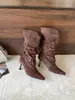 Botines de moda cortos de tacón de aguja con punta fina de diseño retro, simples y elegantes, versátiles y cómodos, con un cañón ancho que crea un efecto adelgazante.