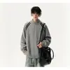Suéter cárdigan de retazos a rayas retro para hombre, otoño invierno, holgado, casual, estilo universitario, chaqueta de punto para niños, nuevo