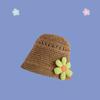 Sombrero Nuevo de Ala Corta Estilo Japonés Parasol para Mujer Verano Hecho a Mano Sombrero de Paja Protector Solar Flor Pequeña Lindo Cubo Pescador Trendy