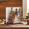 Porta servilletas de mesa con forma de árbol de Navidad Porta servilletas clásico de árbol de Navidad Máquina de pañuelos moderna de madera para almacenamiento