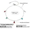 Cadena de collar con colgante de circonita cúbica en forma de lágrima inspirada en la dopamina, superventas europea y americana, conjunto de pulsera y tobillera de joyería minimalista y versátil para mujer
