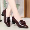 Zapatos de Punta Única para Mujer de Dropshipping, Estilo Primavera 2025, Piel Suave, Suela Suave, Zapatos Cómodos para Madre, Zapatos de Tacón Bajo para Mujer