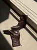 Botines de Piel de Oveja de Primera Capa para Mujer con Punta Cuadrada Botas Adelgazantes Nuevo Estilo Otoño/Invierno Punta Cuadrada Cierre Trasero Tacón Pulido Botines Individuales Botines