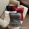 En Stock Camisola Plisada de Chica Popular Deseo Puro con Tirantes Finos para Mujer, Estilo Dulce y Picante (El precio no incluye impuestos)