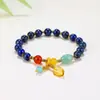 Populares en el comercio exterior, pulseras de cuentas hechas a mano para hombres y mujeres para aliviar la ansiedad, pulseras de la suerte del zodíaco de cristal natural europeas y americanas