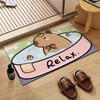 Capibara Alfombra de Piso Absorbente de Diatomeas para Baño Alfombra de Pie Antideslizante de Secado Rápido para Inodoro Alfombra de Piso Resistente a la Suciedad para Puerta de Inodoro